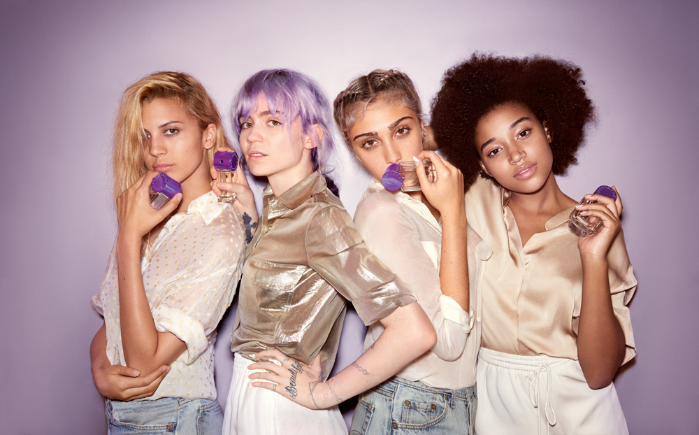 Kenya Kinski, Grimes, Lola Leon and Amandla Stenberg are the faces of the POP fragrance